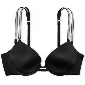 Victoria's Secret Double Shine Strap Push-Up Bra 32D NIP 🖤🪩